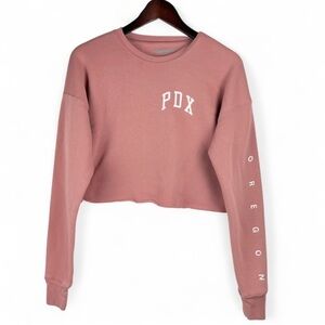 Portland Gear Women’s Cropped Pink Mauve Cropped Sweatshirt PDX Oregon Small